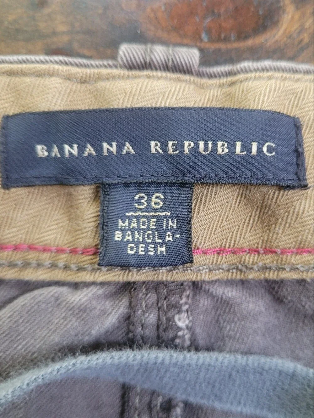 Banana Republic Brown Cotton Twill Cargo Shorts Button Pockets Men's 36
